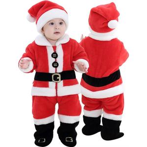 OLLULL Baby Santa Costumes Unisex Infant Dress Up Clothing Christmas Romper (6-12 Months/Height 26"-29")