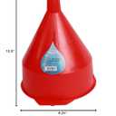 WirthCo 32006 Funnel King Red Polyethylene Funnel with Screen/Strainer, Funnel for Oil, Fuel, Gas, and Automotive, Large 6-quart Capacity