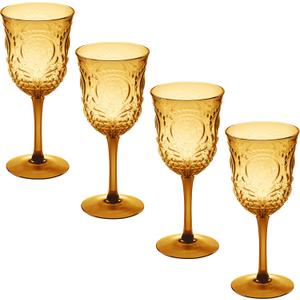 Karma, Nonna, Glass, Elegant Glassware Gift for Birthday, Wedding, Anniversary, Set of Four, Amber (12 ounces)