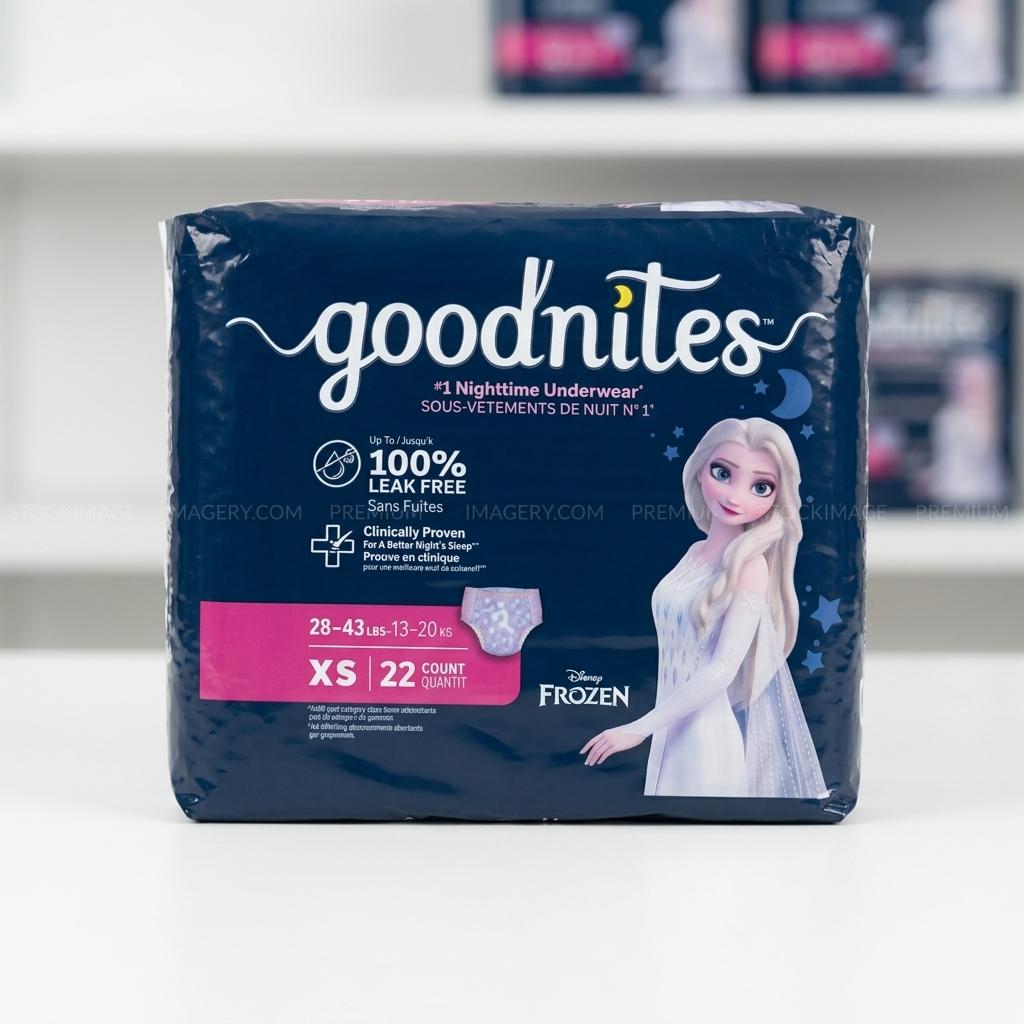 Goodnites girls nighttime underwear sizes 3-5 xs 22 count