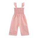 FITFIFTH POD Baby Girl Summer Clothes Infant Kids Romper Toddler Cotton Blend Breathable Jumpsuit Overall Pants Plaid Sleeveless Ruffle Halter One Piece Outfit Pink 2t (Pink)