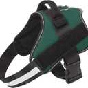 Dog Harness, No-Pull Reflective Dog Vest, Breathable Adjustable Pet Harness with Handle for Outdoor Walking - No More Pulling, Tugging or Choking (Dark Green, M)