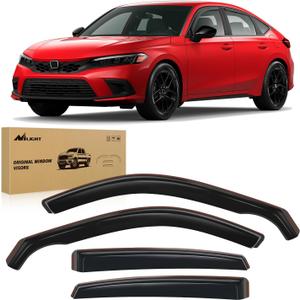 Nilight Durable in Channel Rain Guards for Honda Civic Hatchback HB LX Sport Touring EX-L 2022 2023 2024 Window Deflectors, Vent Window Visors-4pcs