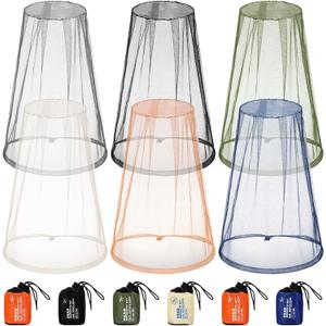 6 Pack Mosquito Head Net Bug Head Net Insects Mesh Head Net for Outdoor Face Neck Head Protecting (Multicolored)