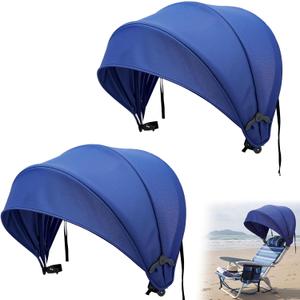 DaisyInner Beach Chair Umbrella Canopy Extra Large Foldable Chair Sun Shade with Adjustable Clamp for Beach Camping Fishing Lounge Outdoor(2 Pcs,Dark Blue), 23.6 inches diameter