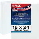 U.S. Art Supply 18 X 24 inch Professional Artist Quality Acid Free Canvas Panel Boards for Painting (Pack of 4)