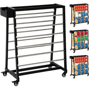 Wire Spool Rack Heavy-Duty Cable Organizer, 12-Rods Cord Reel with Locking Wheels, 400lb Capacity Cable Caddy & Dispenser for Electrical, Industrial & Retail Use