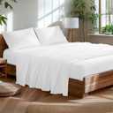 100% Egyptian Cotton Sheets Queen Size,1000 Thread Count Luxury Heavy Bed Sheets Set(Queen,White)