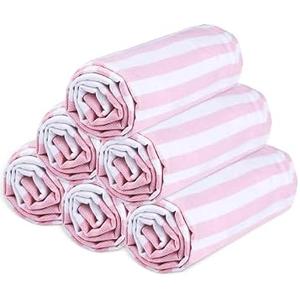 Urban Villa (Set of 6 36x72 Inches Turkish Beach Towel Oversized Absorbent Extra Large - Sand Free Quick Dry Bath Towels - Lightweight Travel Cruise Camping Spa Towels - Pink