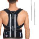 Back Brace Posture Corrector for Women and Men, Lower and Upper Back Pain Relief, Shoulder Straightener and Adjustable Full Back and Lumbar Support (Large)