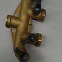 ATDAWN 4 Way Brass Hose Splitter, 3/4" Brass Hose Faucet Manifold, Garden Hose Adapter Connector