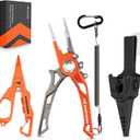 KastKing AlumaStream 7.5" Aluminum Fishing Pliers, Crossover Pliers, Wacky & Neko Rig Pliers With O-Ring Storage, Fishing Gear, Fishing Gifts for Men, Corrosion-Resistant Saltwater & Freshwater Pliers