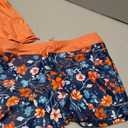 Tempt Me Two Piece Tankini Swimsuits for Women Tummy Control Bathing Suit with Shorts Athletic Swimwear Orange Floral L