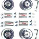 LOTOWELZON 4Pcs Set Luggage Replacement Wheels 50mm with 6mm(0.24") Bearings Repair Kits ABEC 608zz for Suitcase and Inline Outdoor Skate and Caster Board (Black&Clear, OD50*THK18mm/1.97"*0.7")