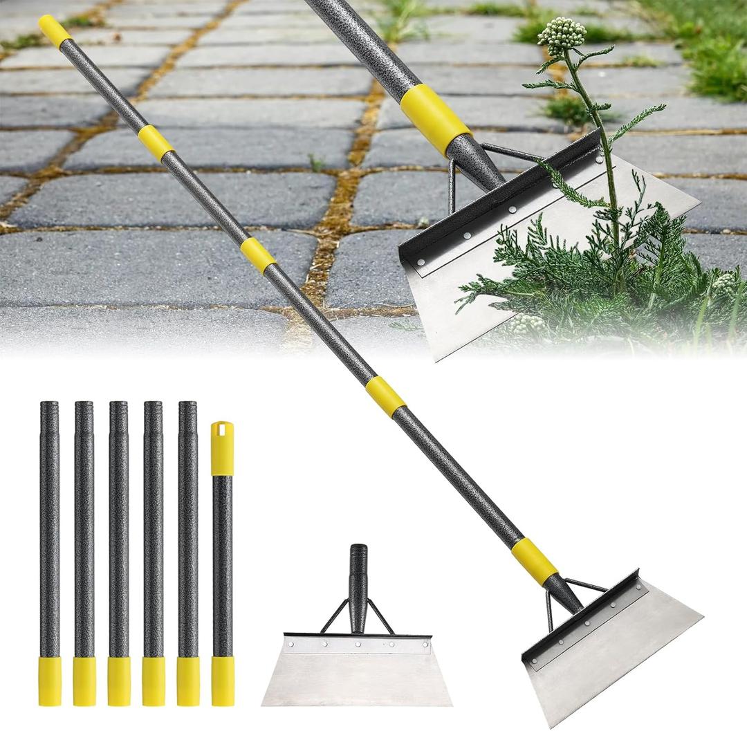 Garden Flat Shovel,74" Floor Weeding Scraper for Driveway Sidewalks, Floor Ice Snow Removal Tool for Outdoor Garden, Multifunctional Graden Shovel for Lawn Edging Weeding Chopping