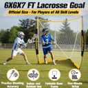 PodiuMax Lacrosse Goal 6x6x7FT, with Upgrade Square Steel Frame Base, Foldable Lacrosse Goal Net with Carry Bag, Portable Lacrosse Net for Backyard Field Outdoor for Youth & Adults