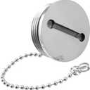 Bitray Boat Fuel Tank Cap, Marine Fuel Cover with Chain and Key, Stainless Stell Deck Fill Replacement Cap - 1.5"/38mm
