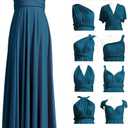 72styles Infinity Dress with Bandeau, Convertible Bridesmaid Dress, Long, Plus Size, Multi-Way Dress, Twist Wrap Dress, One Size Plus, Teal Blue