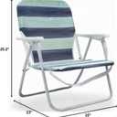 Caribbean Joe Folding Beach Chair, 1 Position Lightweight and Portable Foldable Outdoor Camping Chair with Carry Strap, Horizon Stripe