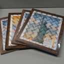 10x12 Picture Frame Set of 4, Made of Real Glass and Rustic Brown Frame - Display Picture 8x10 with Mat or 10x12 Without Mat, 10 by 12 Photo for Wall Mounting