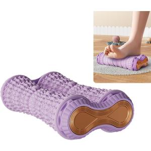 Foot Massager Roller for Plantar Foot Arch Trainer Fasciitis Relief Dual-Row Foot Massagers Waterproof Exercise Supply Purple