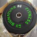 FlexWave Olympic Rubber Bumper Plates 50 LB Set, Pairs of 25 LB, 2-Inch Weight Plates, Options for Powerlifting, Cross Training & Home Gym Workout