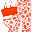 Vogseek 12Y Girls 3 Pieces Bikini Bathing Suit with Rash Guard Pants Quick Dry Swimwear Cover-Up Sets