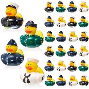 Deekin 50 Pcs Military Rubber Ducks Bulk 2 Inch Rubber Ducks Party Favor 250th Anniversary Decorations for Birthday Pool Party Occupation Cosplay 250th Anniversary