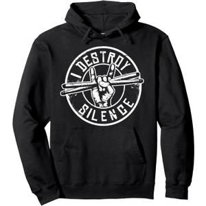 Funny Drummer Hoodie | Musician Gift Percussion Lover Hoodie Pullover Hoodie (Black, M)