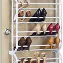 Whitmor 36 Pair Over The Door Shoe Organizer, 12 Tier Hanging Shoe Organizer, Heavy Duty Metal Shoe Holder, Hanging Shoe Rack for Closet Organizer & Storage, 72" L x 22.5" W x 7.5" H, White