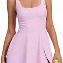 Cecinlyn Womens Tennis Dress Built in Shorts Athletic Dress with Pockets for Golf Workout Active L