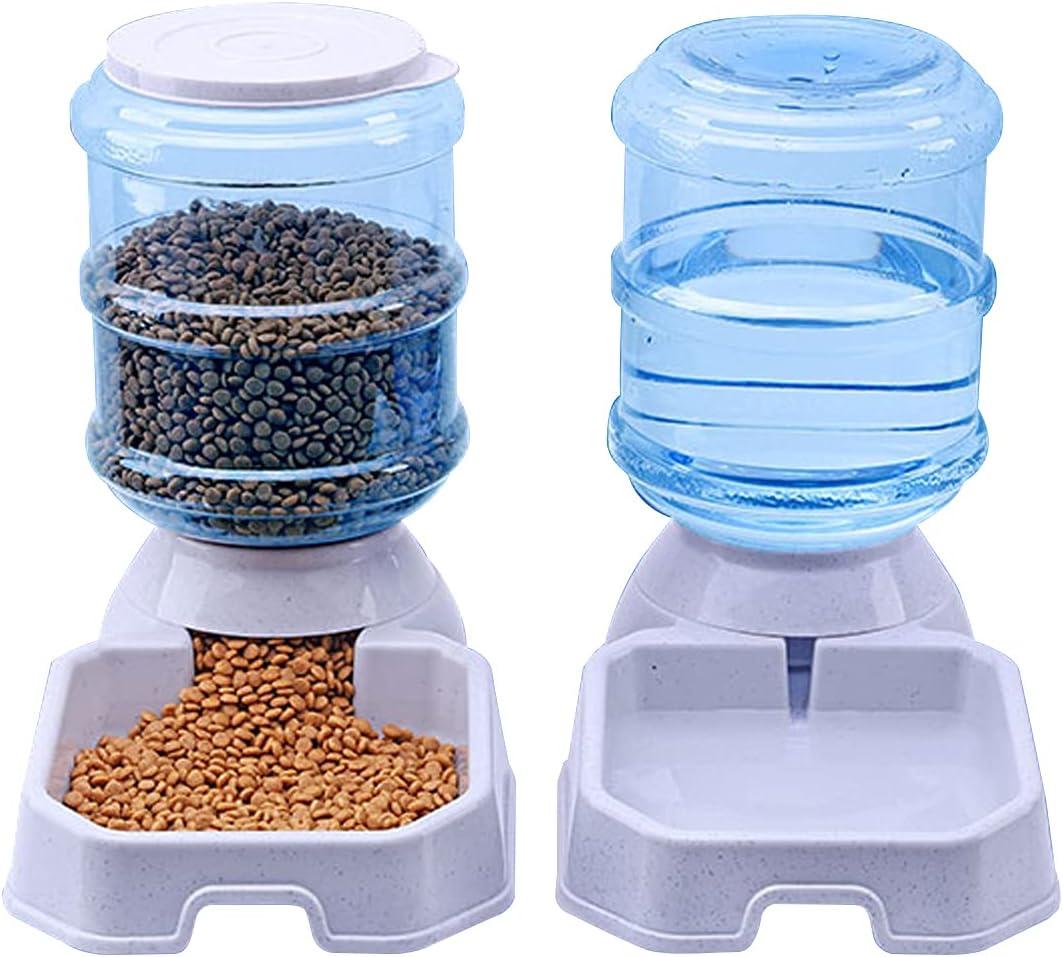 TENINYU Premium Quality Self-Dispensing Gravity 1 Gallon Large Capacity Pet Feeder and Water Dispenser for Cat