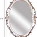 Hamphinee Oval Vintage Wall Mirror Tray, Dresser Organizer Tray, Decorative Perfume Mirror Tray, Serving Tray, 9.8"x 14.6", Silver