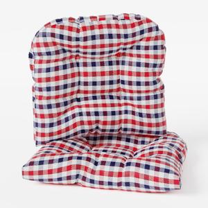 Klear Vu Gripper Overstuffed Universal Non-Slip Dining Chair Cushions for Kitchen Decor or Office Use, U-Shaped Skid-Proof Seat Pad, 15x15 Inches, 2 Count (Pack of 1), Gingham Red White Blue