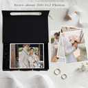 Photo Storage Box Stylish 5" x 7" Picture Storage Container Linen Memory Box Perfect to Store Photos, Keepsake, Scrapbook Supplies and Other Memories, Black