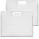 Chinco 2 Pcs Plastic Art Portfolio Bag for Kids 17.32 x 14.17 Inches Art Portfolio Folder for Artwork Case with Handles Waterproof Storage Case for Kids Teachers Drawing Artwork Keepsakes Poster