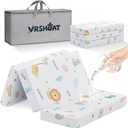 Trifold Pack and Play Mattress 38"x26" Pack N Play Mattresses for Baby Toddler, Portable Mini Crib Mattress for Playpen and Playard with Soft Breathable Waterproof Cover