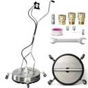 EDOU Dual 24" Pressure Washer Surface Cleaner - Surface Cleaner with Wheels - Heavy Duty Composite, 4,500 PSI Max Working Pressure - Includes 3/8 Inch Quick Connector Kit and Teflon Tape