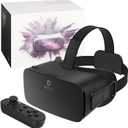 DESTEK V5 VR Headset for Phone w/VR Gamepad, 128 Premium VR apps Included, Anti-Blue Eyes Protected HD Lenses, 110 FOV Virtual Reality Headsets for iPhone, Android Phone - Black