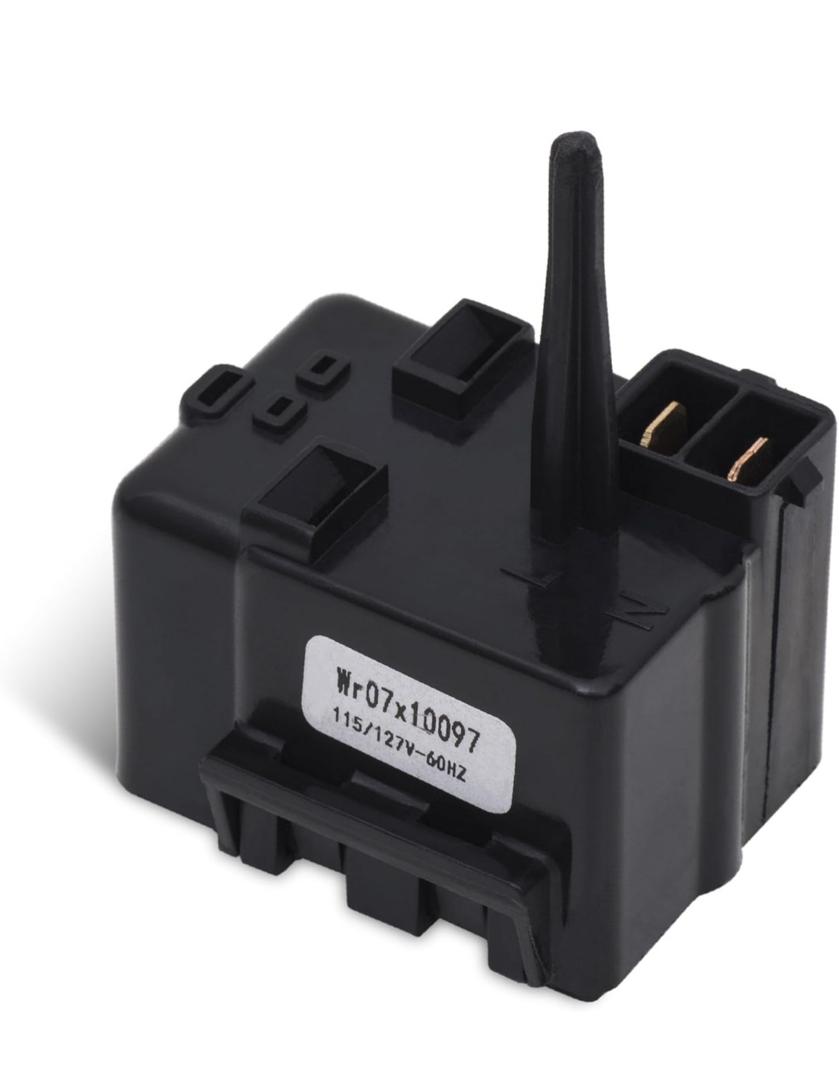 Canamax WR07X10097 Refrigerator Compressor Start Relay and Overload Assembly 12uF 250VAC - Compatible with GE - Replaces 1265640 AP4300623 PS1766101 513604045 EA1766101 AH1766101 2319794 61006022