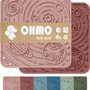 OHMO Lick Mat for Dogs and Cats(Small, Mars&Coral, 2pcs) Enrichment Accessories Toy Space Star Easy Clean Pet Slow Feeder/Suction Cups, Licking Pad for Anxiety Relief and Boredom Reduction (5.9x5.9 inches Square)