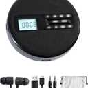 CD Player Portable with Speakers - Rechargeable Personal CD Player for Car and Home, Small Fabric Music Player with Backlit Display, Anti-Skip, AUX/USB Port - Ideal for Audiobooks & Gifts