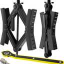 Camper RV Wheel Chock Stabilizer, Heavy Duty Tire Locking Chock RV Camper Accessories with Wrench, Anti-Move X Shape Wheel Chocks for Travel Trailers - Pair