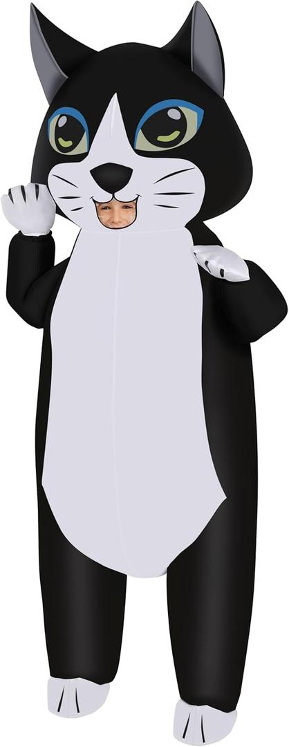 M MH ZONE Inflatable Cat Costume for Adults & Kids - Funny Black & White Blow Up Suit for Halloween Party M MH ZONE Inflatable Cat Costume for Adults & Kids - Funny Black & White Blow Up Suit for Halloween Party