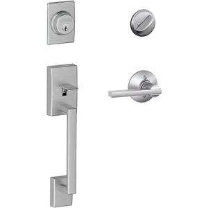 SCHLAGE Century Single Cylinder Handleset and Latitude Lever, Satin Chrome (F60 Cen 626 Lat)