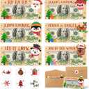 Capoda 6 Pcs Christmas Money Holder Wooden Money Box DIY Cash Envelope Wallet Xmas Greeting Card Cash Holder Decor for Xmas Winter Holiday Birthday Party Favor Supplies (Cute)