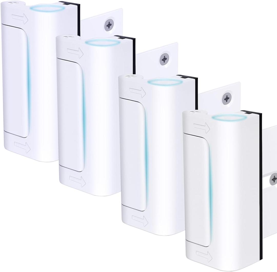 4Pack Door Reinforcement Lock Withstands 800lbs of Force - White Extra Proof Door Lock for Kids Safety Drilling Required,Prevents Unauthorized Entry,Add a Door Security Locks for Home Safety & Privacy