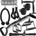 Cable Machine Attachment LAT Pulldown Attachments Cable Machine Accessories for Home Gym (Black)