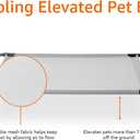 Amazon Basics Cooling Breathable Elevated Dog Bed with Durable Metal Frame, Medium, 43 x 26 x 7.5 Inch, Grey, Easy to Assemble