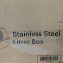 Stainless Steel Cat Litter Box XL for Big Cats, High-Sided Design Prevents Urine Leakage, Non-Stick, Easy to Clean, Includes Scoop, Gray